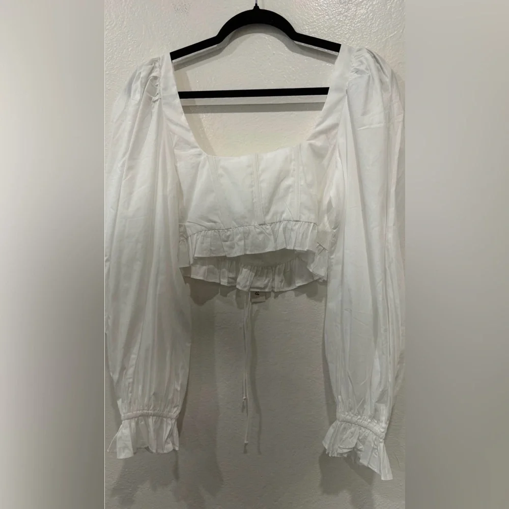 For Love & Lemons Heather Corset Crop Top NWT M $136